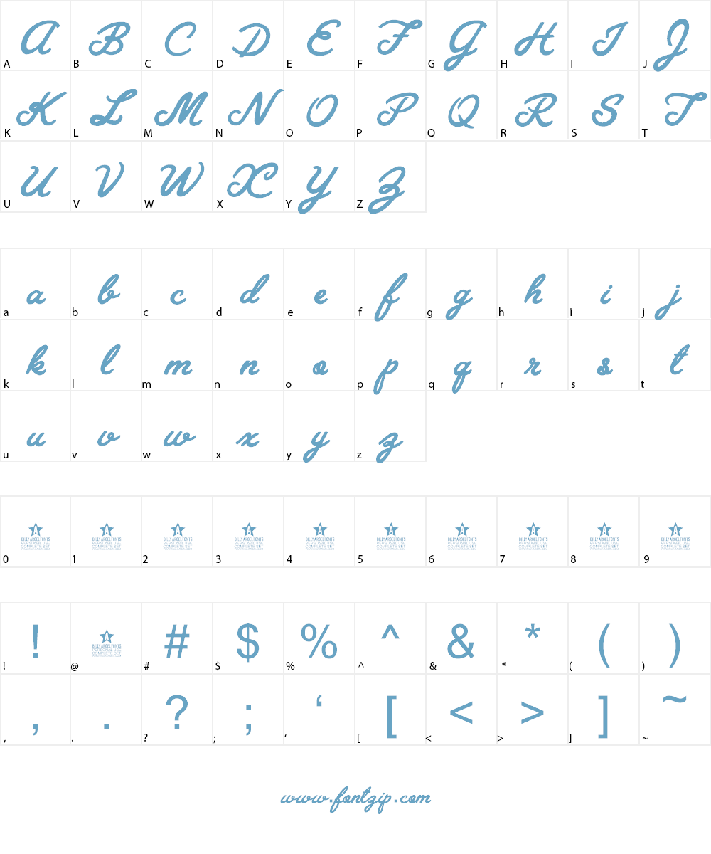 Granada Blues Personal Use Font Character